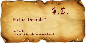 Heinz Dezső névjegykártya